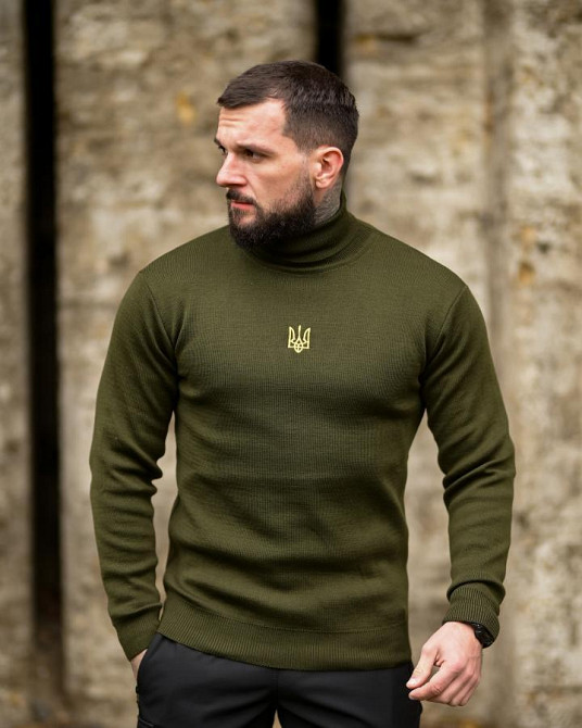 Мужской Гольф вязаный Patriot oliva ПП8184 Одесса - изображение 1