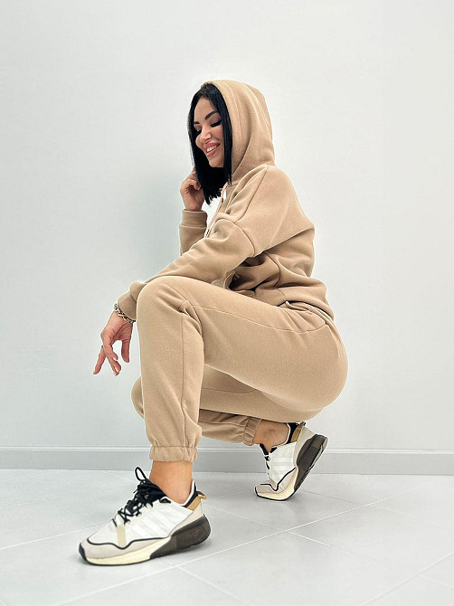 Жіночий утеплений костюм спортивний "WhyNot" оптом I Батал 50-52, Капучіно Київ - фото 3