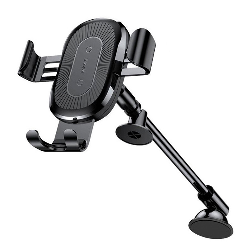 Автомобільний тримач з бездротовим зарядним пристроєм Baseus Gravity Heukji 10W WXZT-01 (Чорний) Николаев - изображение 1