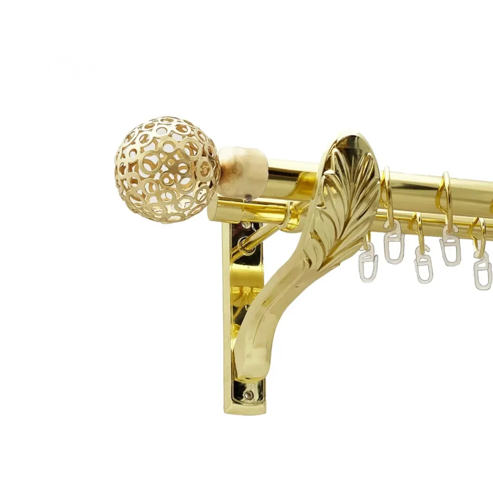 Карниз Orvit Савона металевий дворядний ретро гладка труба кільце металеве Золото 25\19 мм 200 см Львов - изображение 1