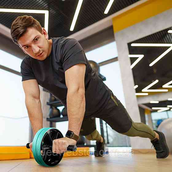 Ролик для пресу подвійний Gymtek блакитний Київ