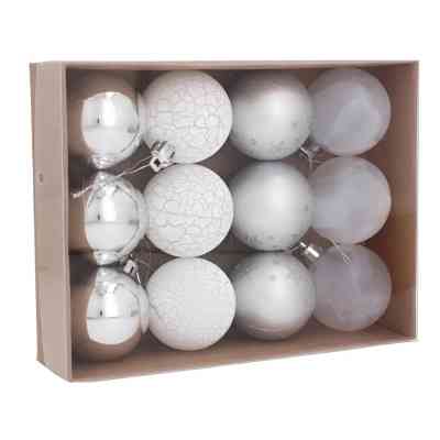 Ялинкова іграшка Chomik кульки компл. 12 шт, 5см, мікс срібні (5900779849693_2) Вінниця