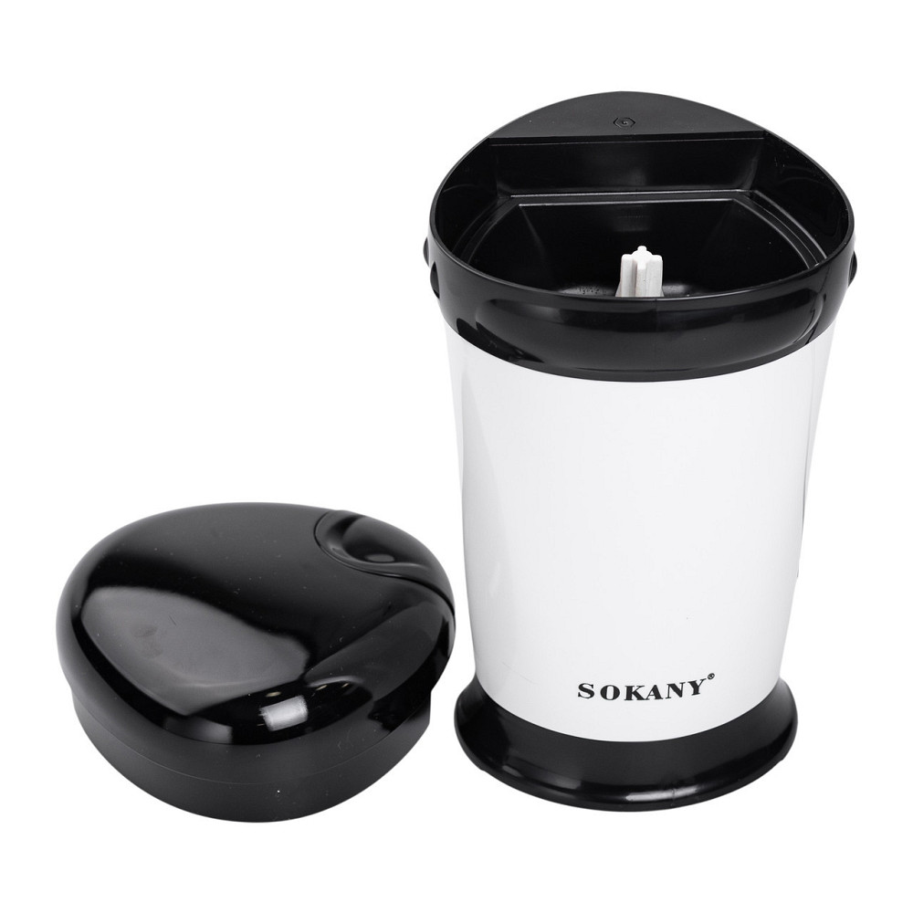 Электро кофемолка 180 Вт автоматическая 75 г для дома с мелким помолом Белая Sokany SM-3012 Киев - изображение 4