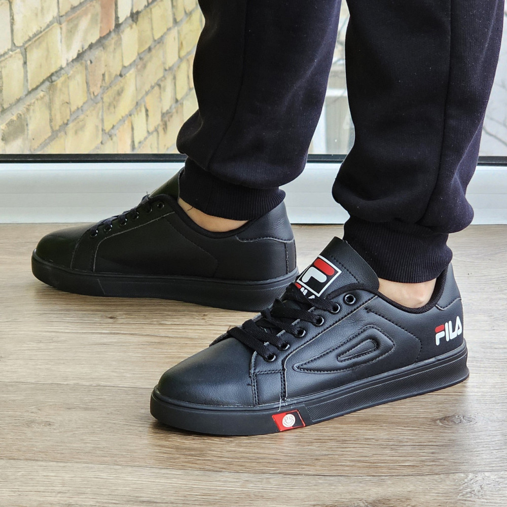 Мужские Кроссовки FILA Черные Кеды Фила Кожаные (размеры: 40,41,42,43,44) Видео Обзор Днепр - изображение 3