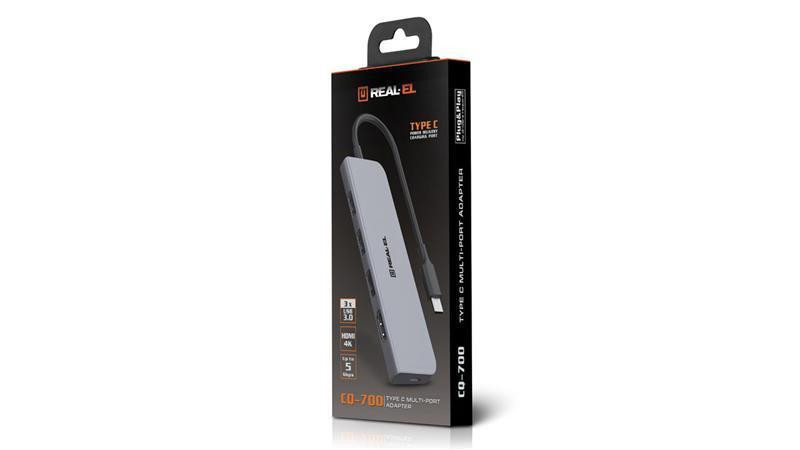 Концентратор REAL-EL CQ-700 Space Grey USB hub Харків - фото 8