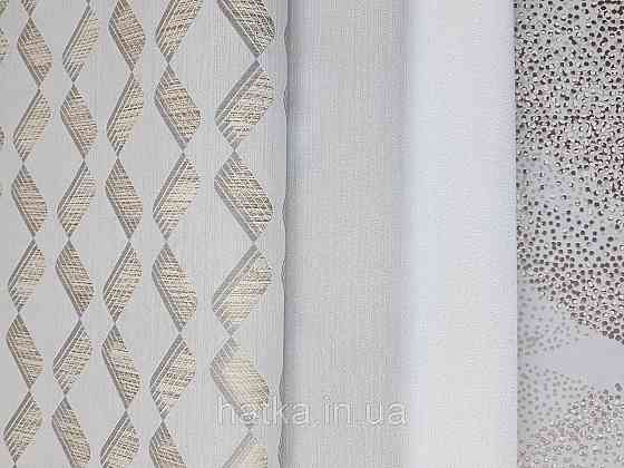 Шпалери метрові вінілові на флізелін Marburg Villa Romana геометрія смужки зигзаг золотисті на сірому Київ