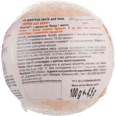 Бомбочка для ванны Milky Dream Молочная Папая и манго с молочными протеинами 100 г (4820205300639) Винница