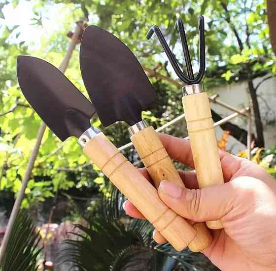 Мини-набор садовых инструментов 3 шт черный Киев