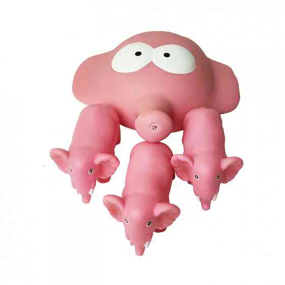 Пищалка Резиновое животное B-331 4шт в сетке  Слоник Винница