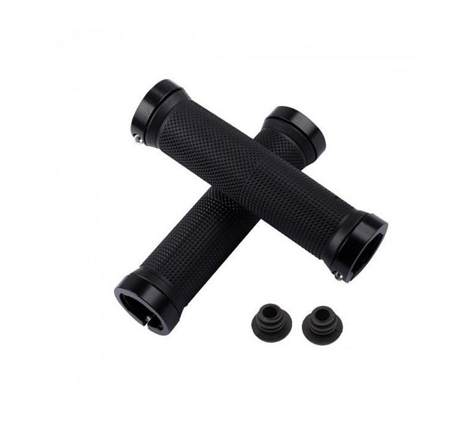 Грипсы 130mm Черные BilaLock с двумя замками (Ручки на руль велосипеда) Черные Бровары - изображение 1