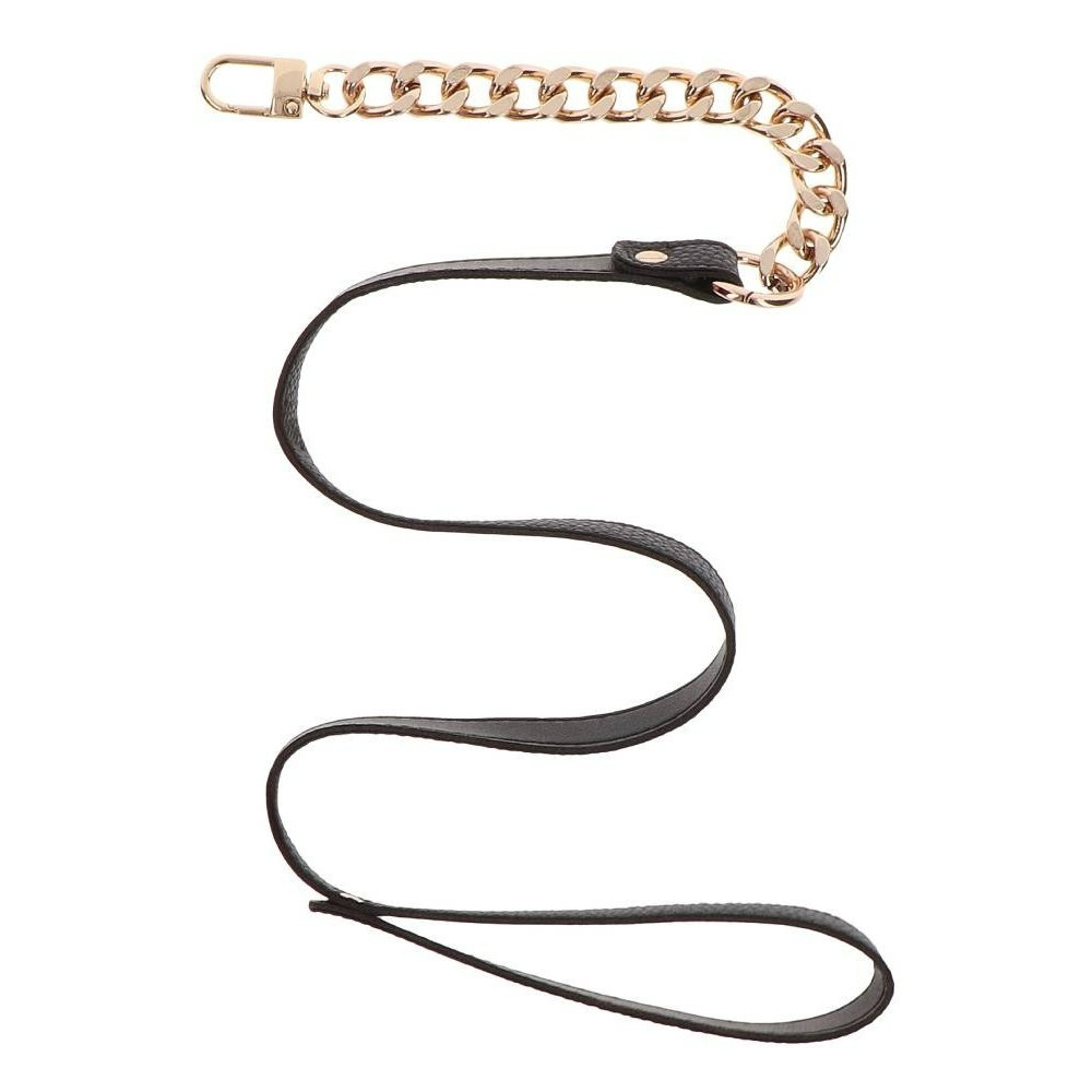 Повідець ланцюг із петлею зі штучної шкіри Statement Leash золотистий, 75 см Sex Aura Київ - фото 4