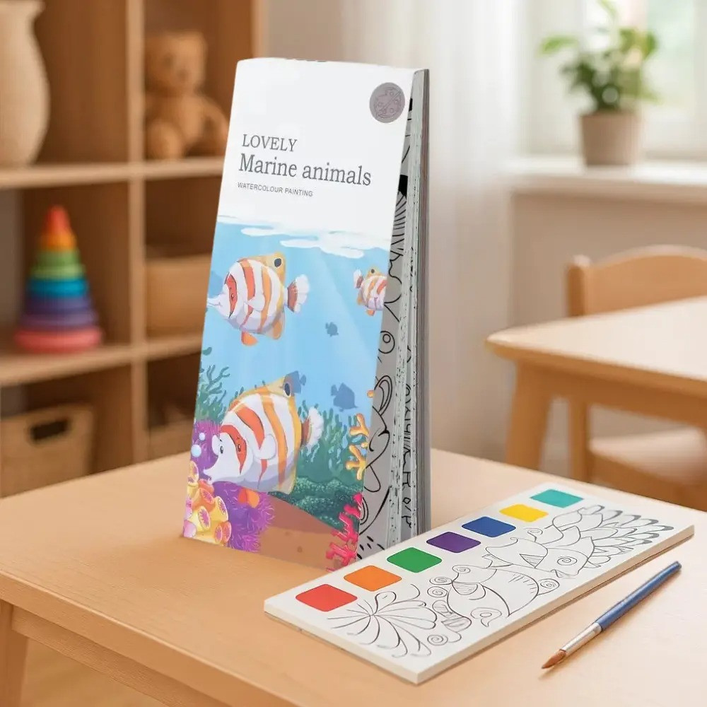 Набір альбомів для розфарбовування акварельними фарбами 3 штуки Lovely розмальовки з пензликом для творчості на вибір Кам'янець-Подільський - фото 6