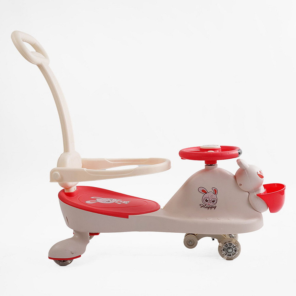 Каталка-толокар JOY колеса PU зі світлом музика захисний бампер батьківська ручка Біло-червона (LD-407-29) Чернигов - изображение 2