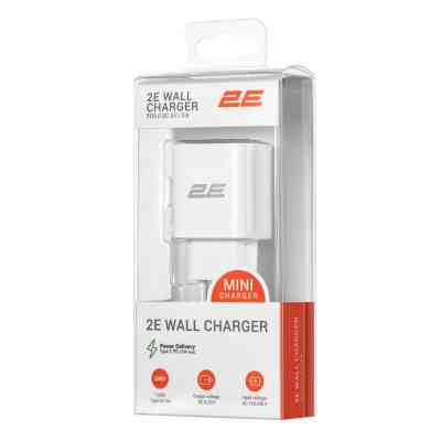 Зарядное устройство 2E 30W USB-C PD white (2E-WC1USBC30W-W) Винница