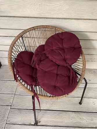 Подушка для стільців (38x38х5 см) кругла Decorator Мальмо колір бордовий 84-043 Київ