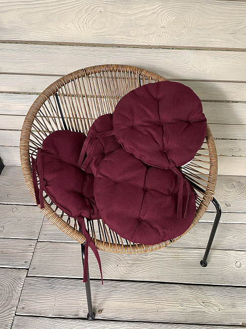 Подушка для стільців (38x38х5 см) кругла Decorator Мальмо колір бордовий 84-043 Київ - фото 6