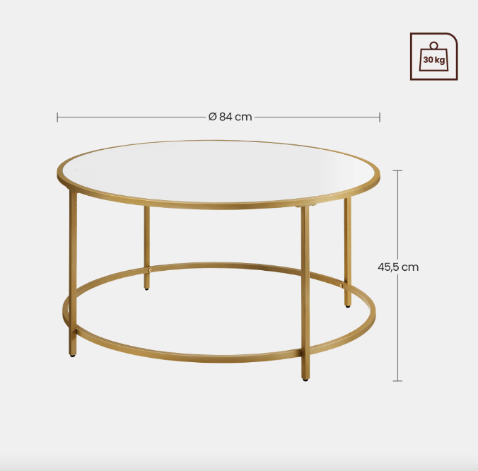 Журнальний столик Leobert Oskar круглий із мармуровою стільницею золото Киев - изображение 4