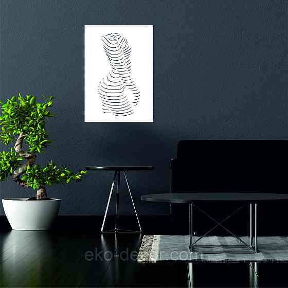 Декоративное настенное Панно «Силуэт женщины», Декор на стену 110*77 см, Белый Киев