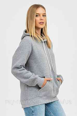 Худі базове утеплене Ray Basic жіноче сірий меланж (U0401W-Grey Heather) XXL Київ