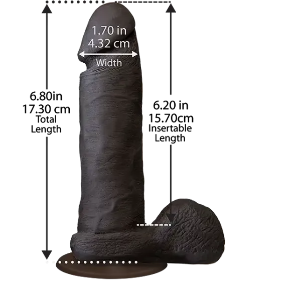 Фалоімітатор Doc Johnson The Realistic Cock 6 inch Black - ULTRASKYN, Vac-U-Lock, діаметр 4,3 см Львів