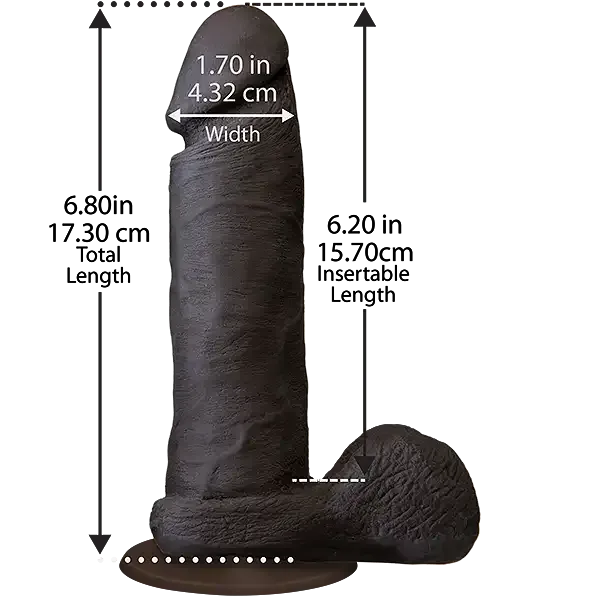 Фалоімітатор Doc Johnson The Realistic Cock 6 inch Black - ULTRASKYN, Vac-U-Lock, діаметр 4,3 см Львів - фото 2