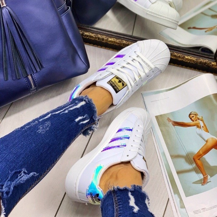 Кросівки Adidas Superstar Білі Адідас Суперстарш Шкіряні Жіночі (розміри: 36,37,38,39,40) — 29-1 Відео Огляд Дніпро - фото 2