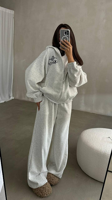 Жіночий повсякденний спортивний костюм: кофта та штани з турецької двонитки Меланж, 46/48 Одеса - фото 1