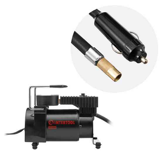 Компресор автомобільний INTERTOOL AC-0004, 12 В, 14 А, циліндр 30 мм, макс. 7 бар, шланг 1 м легкий і функціональний Івано-Франківськ