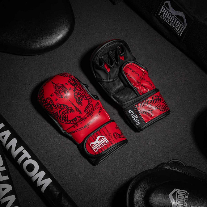 Рукавиці для ММА Phantom Muay Thai Red S/M (капа у подарунок) Кам'янське - фото 9
