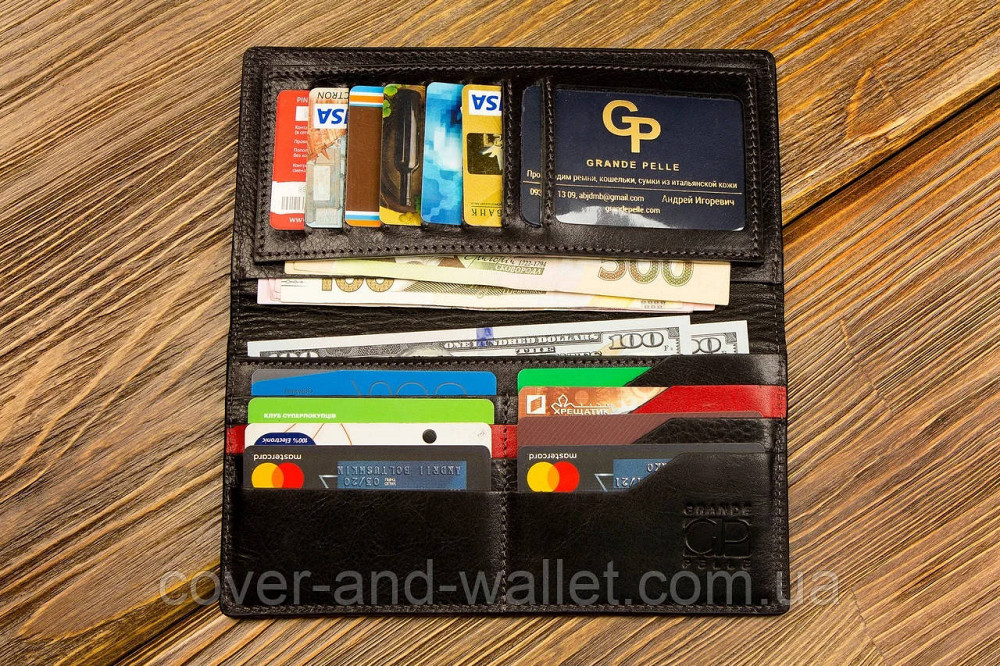 Модний шкіряний гаманець купюрник ручної роботи з італійської шкіри Grande Pelle Uccello 520610 Київ - фото 8