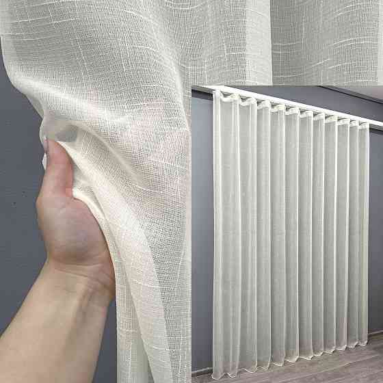 Тюль VR-Textil 876т Льон Бежевий 300х230 см (43-324) Київ