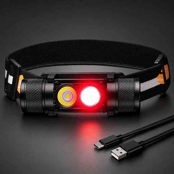 Налобний ліхтар з червоним світлом H25B Pro 500 лм Type-C IPX6 (без акумулятора) Вінниця