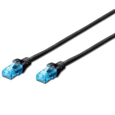 Патч-корд 0.5м, UTP, cat.5e, CCA, black Digitus (DK-1512-005/BL) Винница