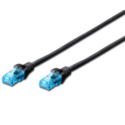 Патч-корд 0.5м, UTP, cat.5e, CCA, black Digitus (DK-1512-005/BL) Винница - изображение 1