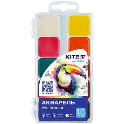 Акварельные краски Kite Classic, 10 цветов (K-060) Винница