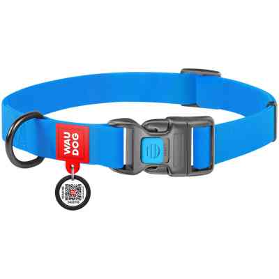 Ошейник для животных WAUDOG Waterproof с QR паспортом Ш 25 мм Д 34-49 см голубой (27722) Винница