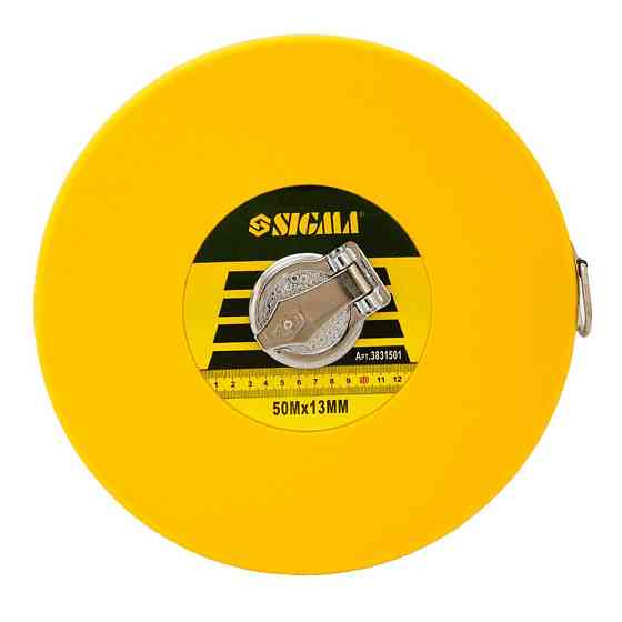Рулетка геодезична закритий корпус скловолоконне полотно 50 м × 13 мм SIGMA (3831501) Київ