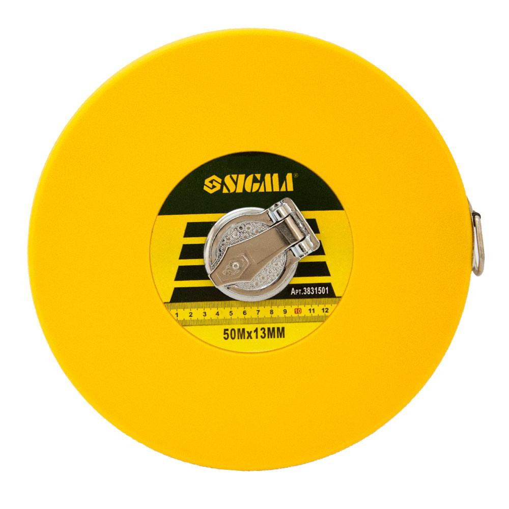 Рулетка геодезическая закрытый корпус стекловолоконное полотно 50м×13мм SIGMA (3831501) Киев - изображение 1