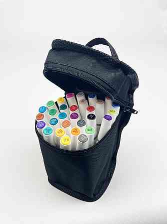 Набір якісних маркерів Rich New для малювання і скетчинга на спиртовій основі 30 квітів у чорній сумці Кам'янець-Подільський