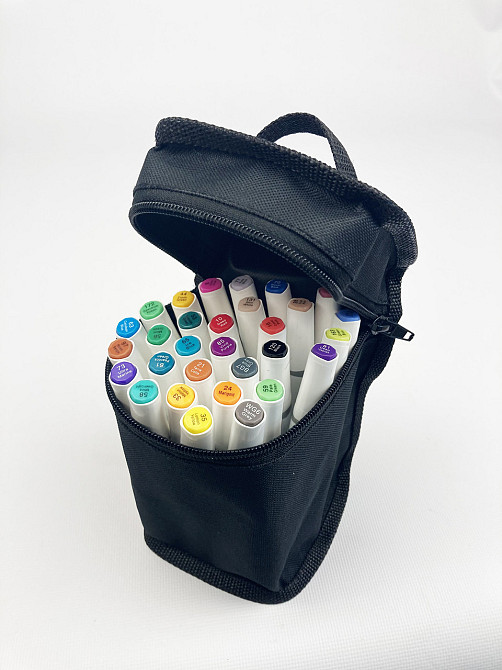 Набір якісних маркерів Rich New для малювання і скетчинга на спиртовій основі 30 квітів у чорній сумці Кам'янець-Подільський - фото 3