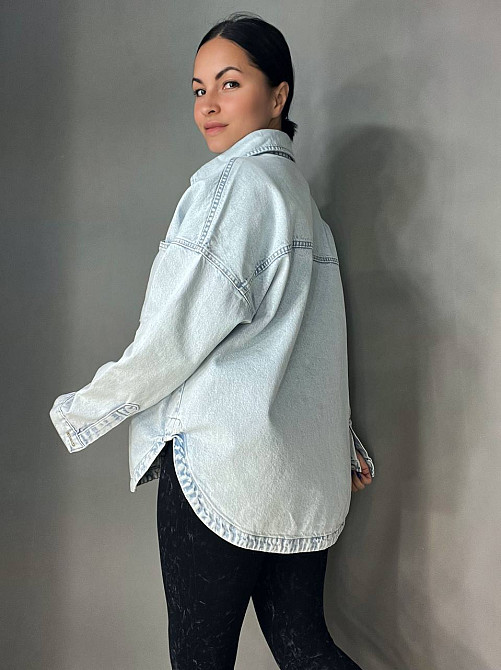 Сорочка жіноча XRAY 2038 джинсова оверсайз блакитна, блакитний, XS Київ - фото 3