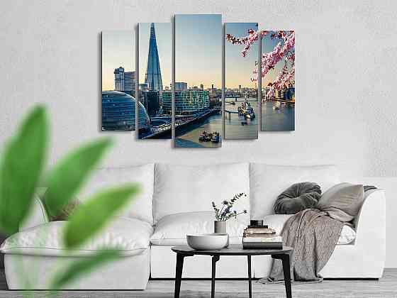 Модульна картина Місто Весна Art-333_5 ( 80х118см ) Київ