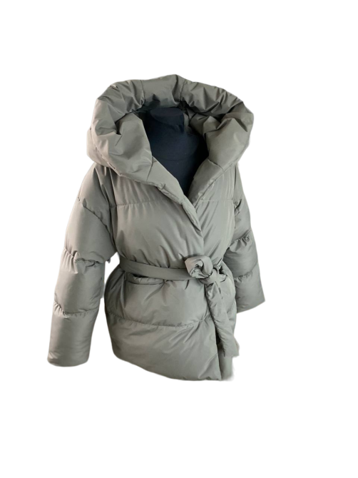 Пуховик жіночий короткий з поясом Оливковий 50/52 Харків - фото 1