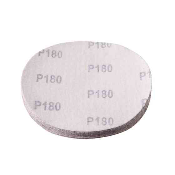 Круг наждаковий на липучці 125 мм, папір клас E, щільність 220 г/м², К180, 10 од. INTERTOOL BT-0564 Київ