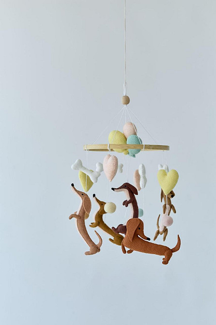 Дитячий мобіль на ліжечко для немовлят WoollyFox "Кумедні такси" Київ - фото 2