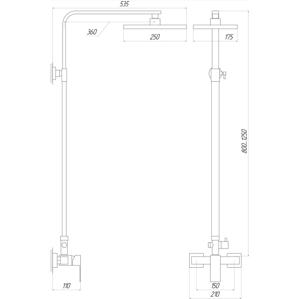 Душова система Globus Lux SICILIA SBQ-SH-125-BB Луцк - изображение 5