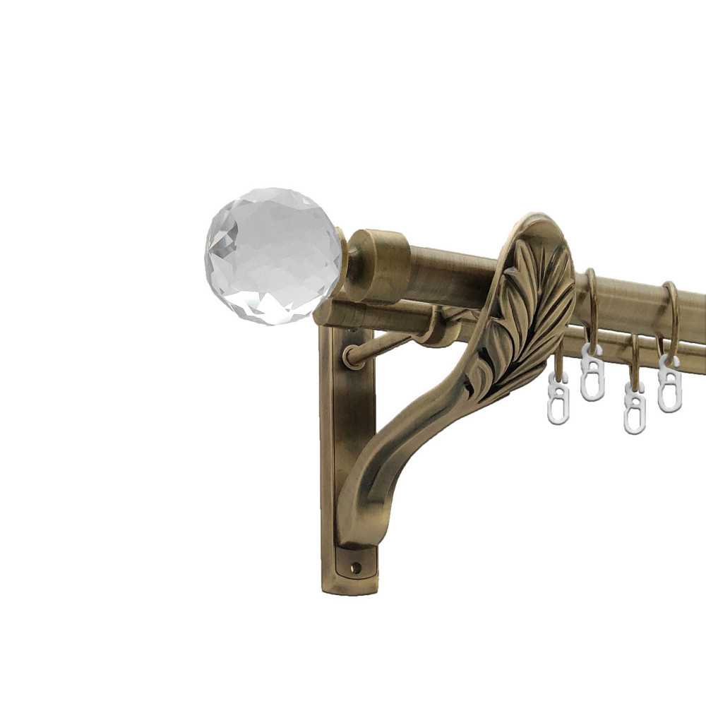 Карниз Orvit Люміера металевий дворядний ретро Антик 25\19 мм 200 см (4301695) Львів - фото 1