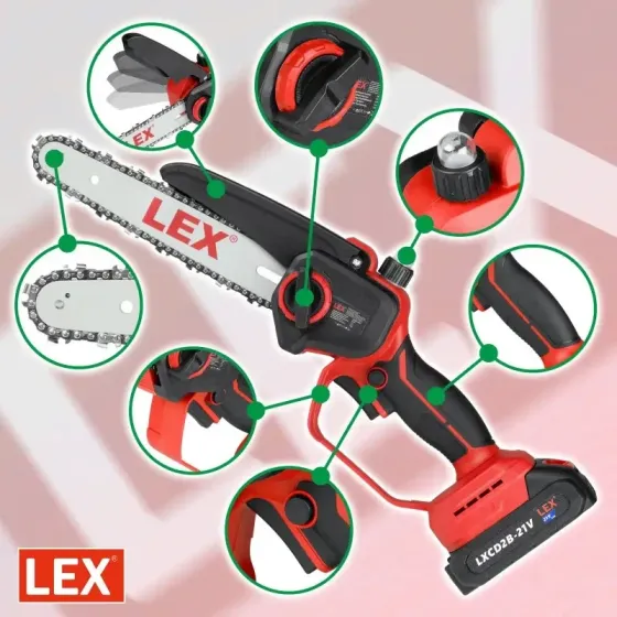 Пила акумуляторна ланцюгова LEX LXCMCS8-21V – 21В, Чехія Львів