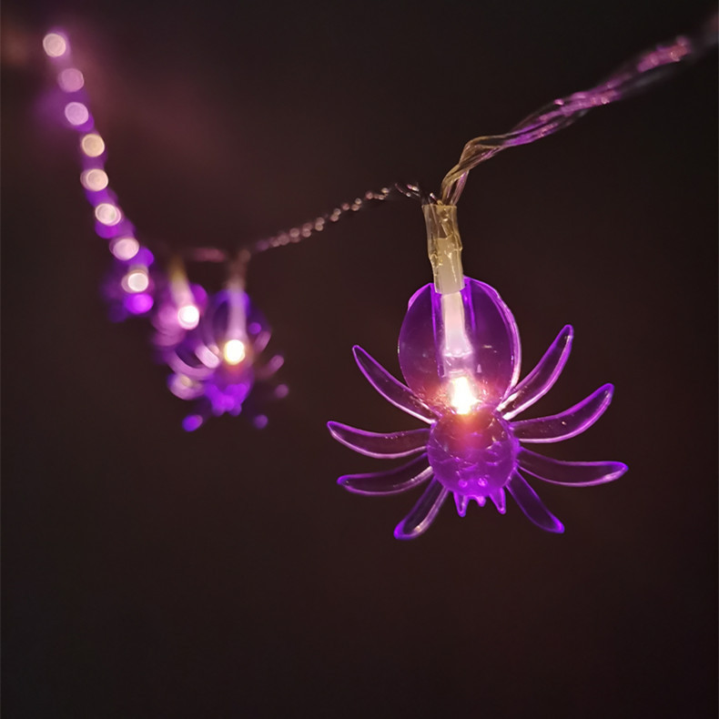 Гирлянда на Хэллоуин Пауки 150 см 10 led 35 на 35 мм фиолетовый Киев - изображение 5