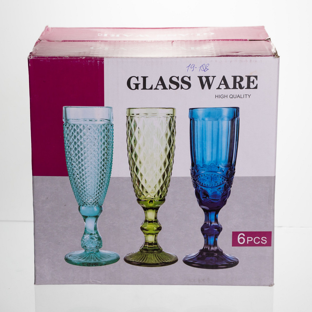 Набір келихів для шампанського 6 штук 160 мл на ніжці Yiwu HP-19-188 Коломыя - изображение 4